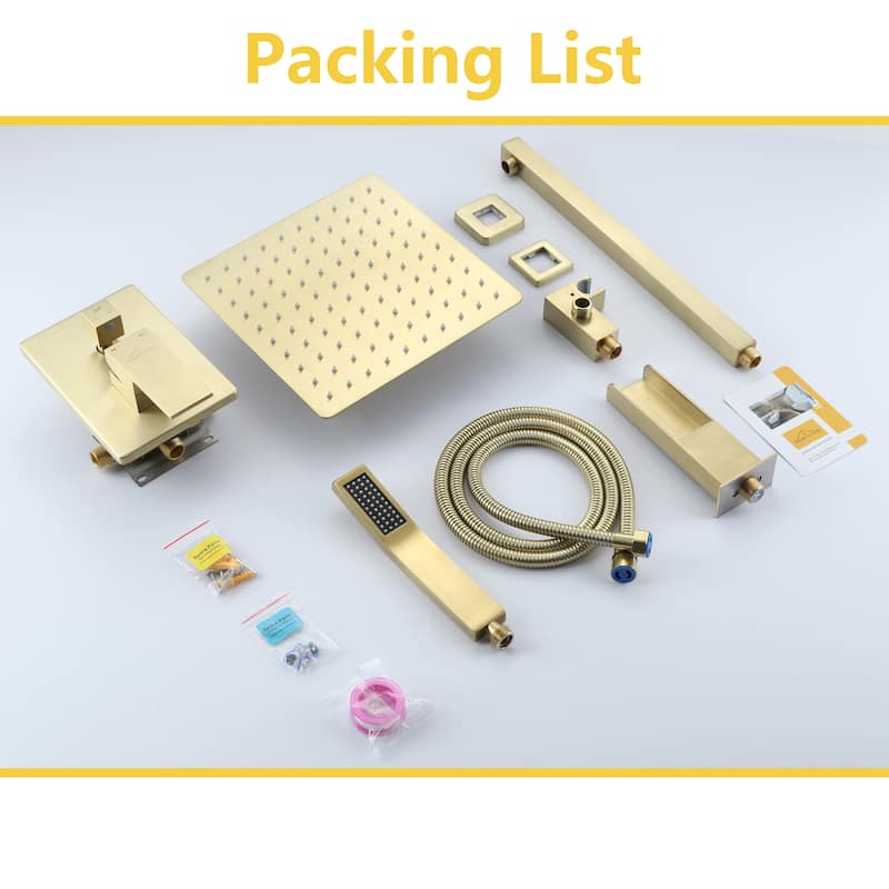 3-Function 10/12-In Wall Mounted Shower System with Handheld Shower