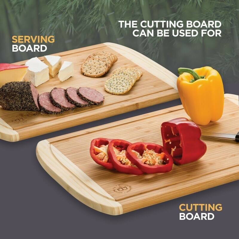 Large Cutting Board, Kitchen Chopping Board, with Juice Grooves.