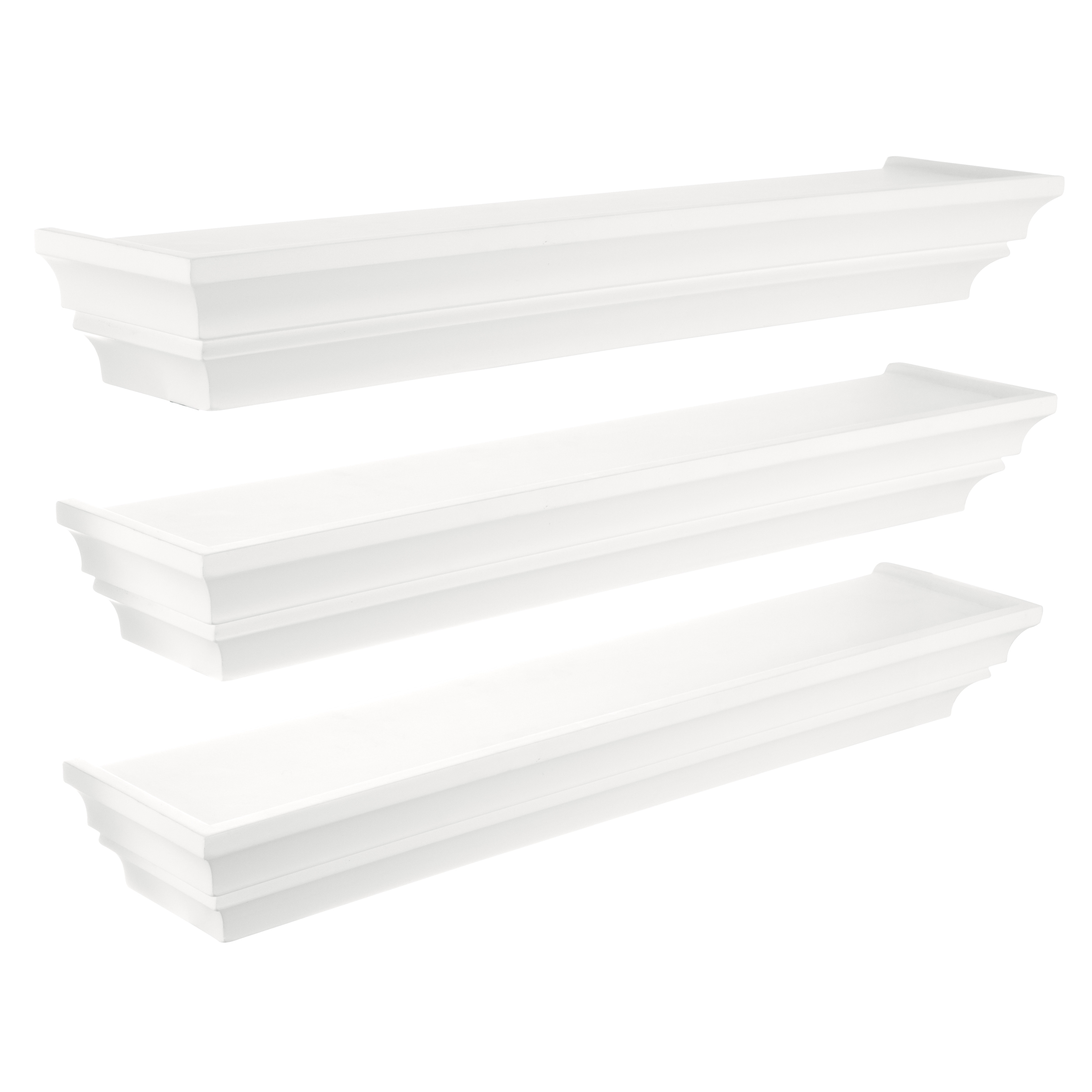Shop Kieragrace Kg Madison Wall Shelf Set Of 3 White 24 Overstock 29774122