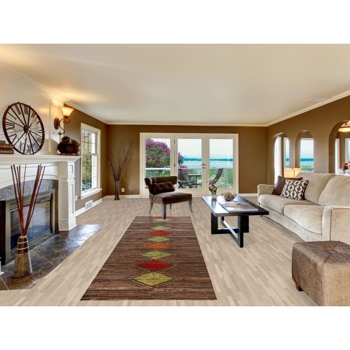 Geometric Moroccan Oriental Runner Rug Hand-Knotted Wool Carpet - 3'6" x 12'6"