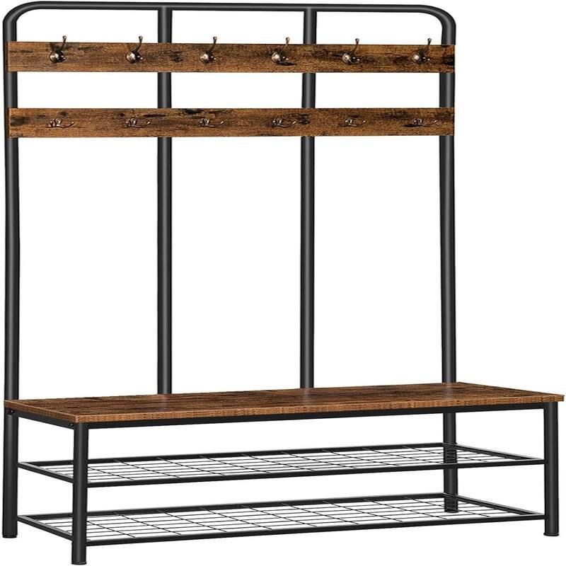 Hall Tree with Bench - 39.4"L x 14"W x 71.7"H