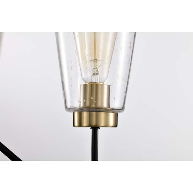 Kendrey 25 Inch Modern Seeded Glass Design Chandelier 5 Light - N/A