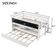 preview thumbnail 7 of 10, Twin Size Wood Low Loft Bed with Storage Shelves, Blackboard and Trundle
