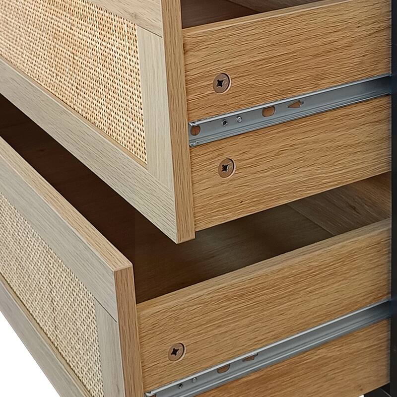 6-Drawers Rattan Storage Cabinet