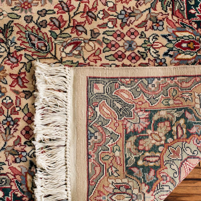 SAFAVIEH Handmade Kerman Savana Ivory and Green Wool Area Rug