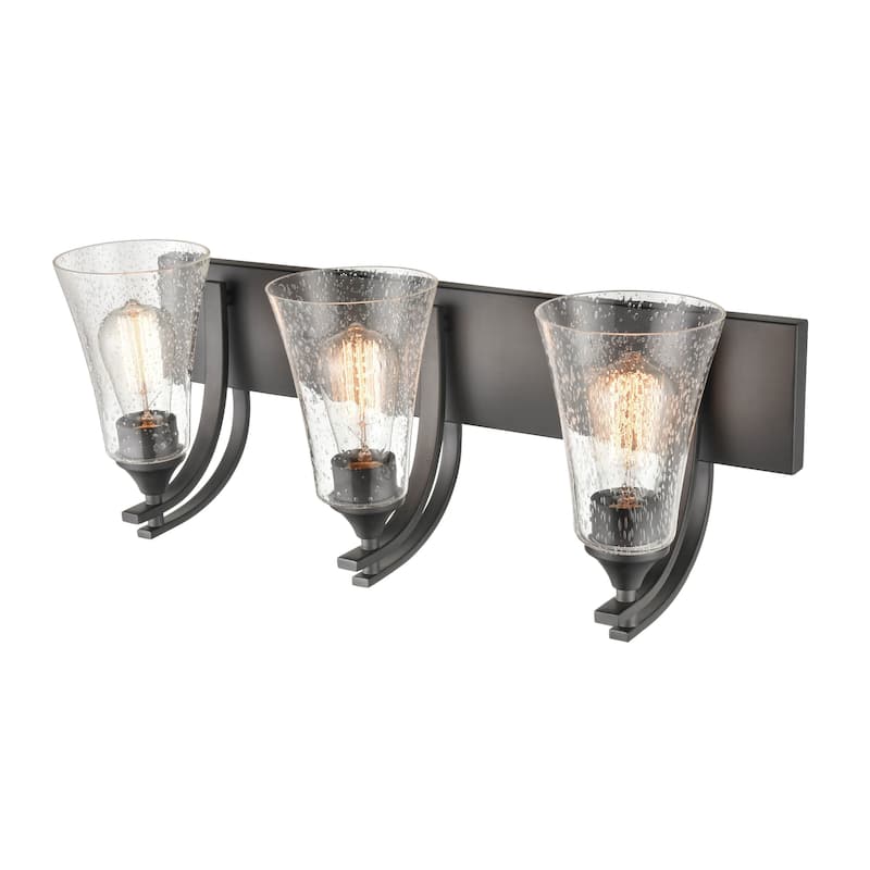 Millennium Lighting Natalie 3 Light Bathroom Vanity Fixture with Clear Seeded Glass Shades