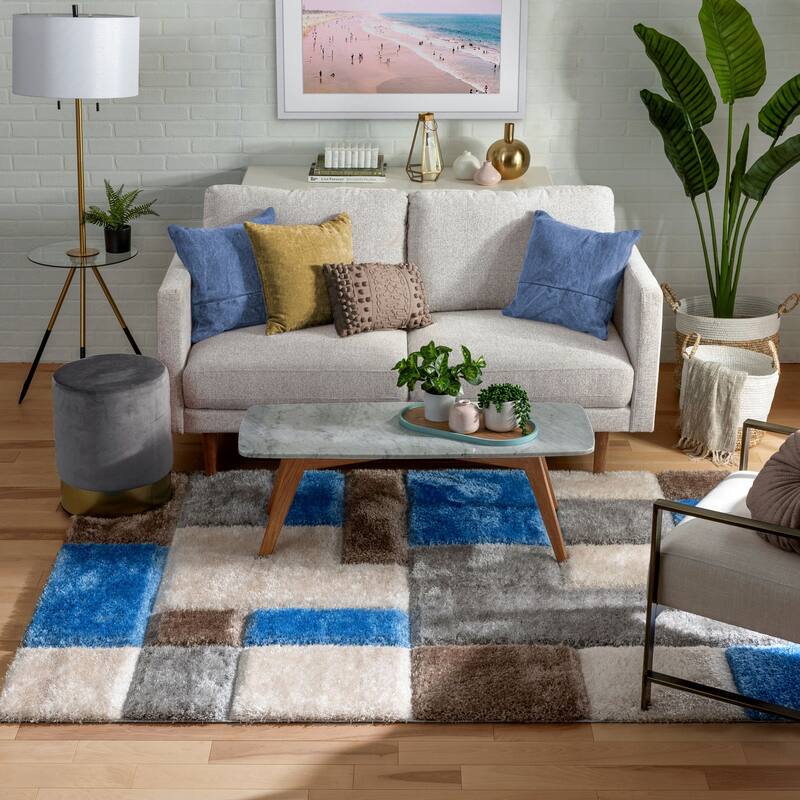 Well Woven San Francisco Escondido Geometric Shag Area Rug