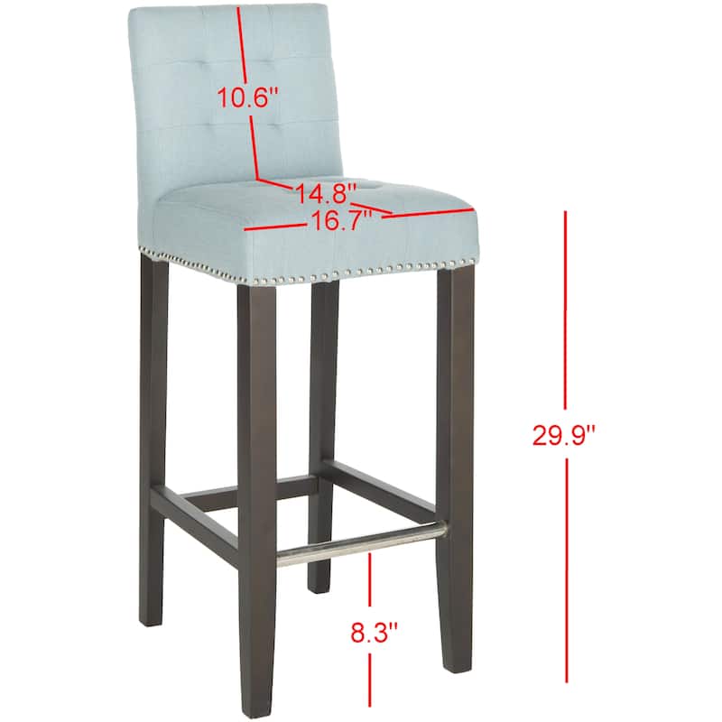 SAFAVIEH Danica Grey Bar 30-inch Stool - 16.7" x 20.1" x 40.6" - 17Wx20Dx41H