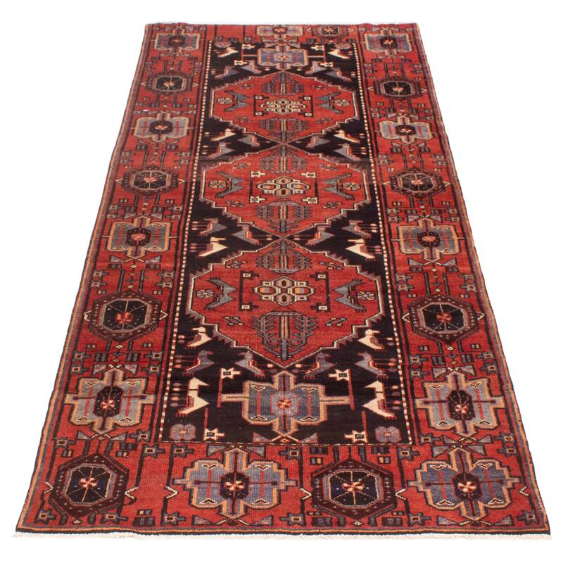ECARPETGALLERY Hand-knotted Andelz Red Wool Rug - 4'5 x 10'0