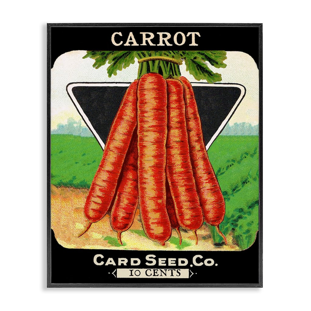 Stupell Vintage Gardening Carrots Framed Giclee Art Design By Lil' Rue