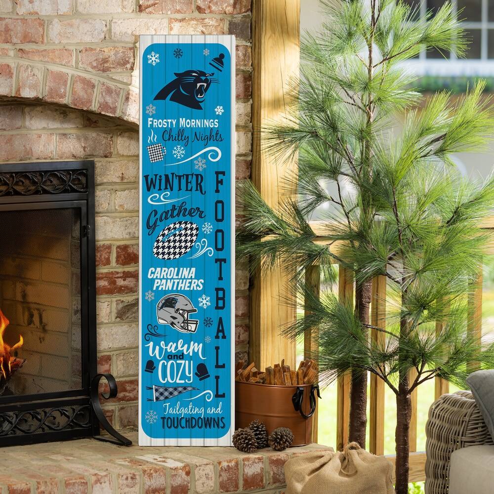 47" Double Sided Seasonal Porch Leaner, Carolina Panthers - 47" x 11.25"
