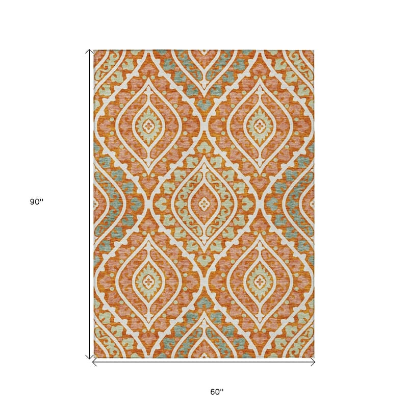 HomeRoots Floral Transitional Rectangle Outdoor Rug