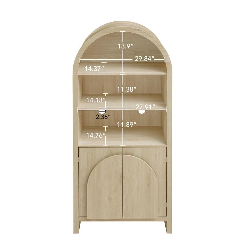 Arched Kitchen Pantry, Modern Farmhouse Wood Kitchen Storage Cabinets ,Arched Storage Display Cabinet