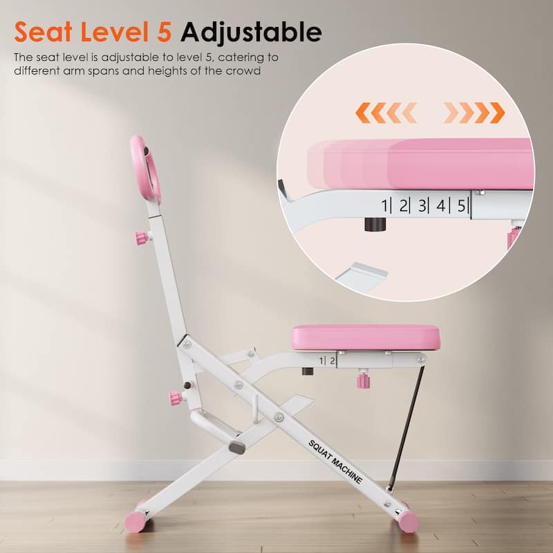 2 in 1 Squat Rowing Foldable Leg Training Machine - N/A