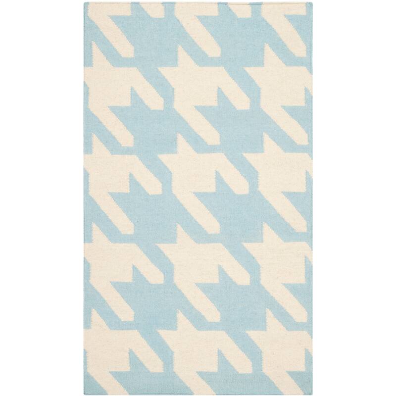 SAFAVIEH Hand-woven Moroccan Miladinka Reversible Dhurrie Hounds Tooth Reversible Dhurrie