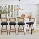 preview thumbnail 153 of 199, 26"/29" Swivel Bar Stools/ Counter Stools with Bentwood Legs Set of 4 - Black-Rattan Back - Counter Height