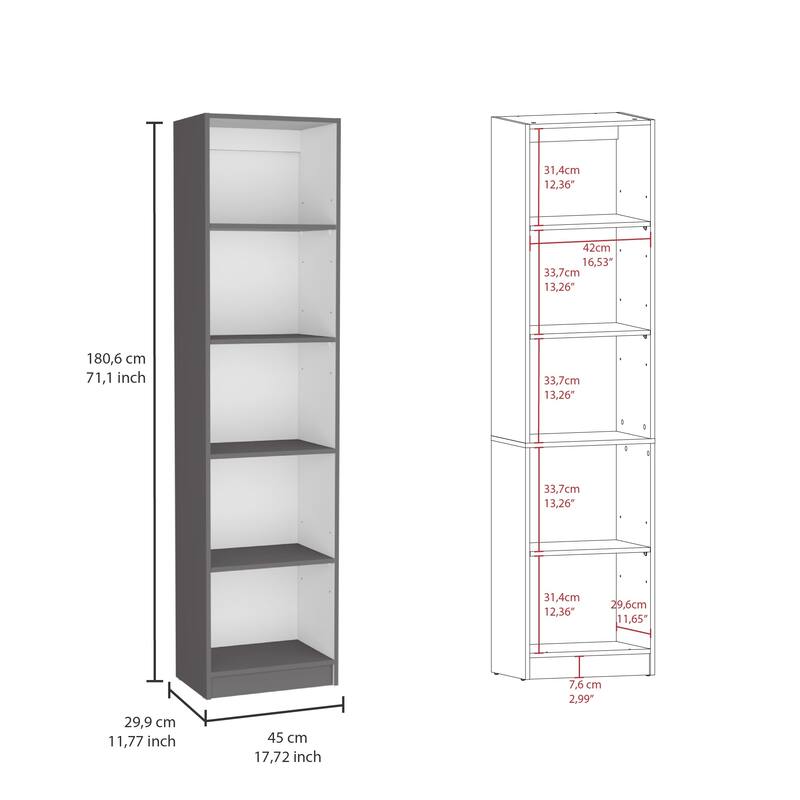 TUHOME Home Multi-Tier Slim Bookcase