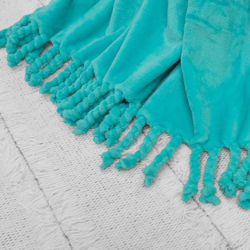 Rope Braided Flannel Fleece Throw