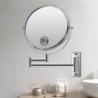Makeup Mirror 10x Magnification Double-Sided Swivel Mirror Wall Mount