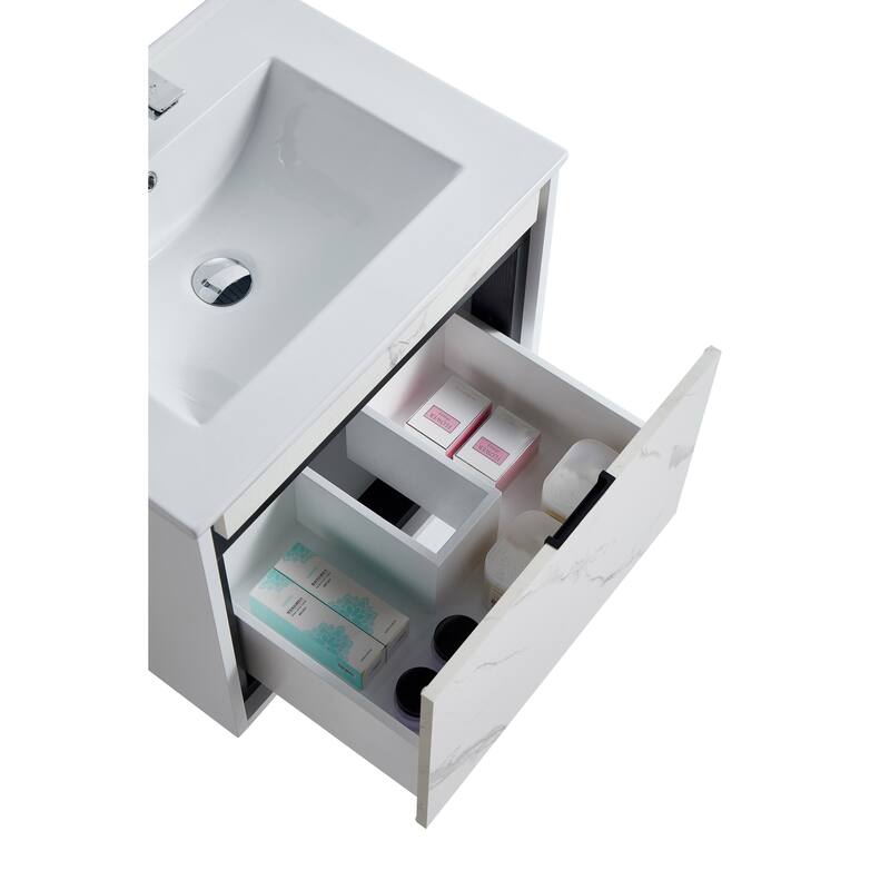 Fine Fixtures - Wall Mount Bathroom Vanity And Sink, Knob Free Design - Alpine Collection -