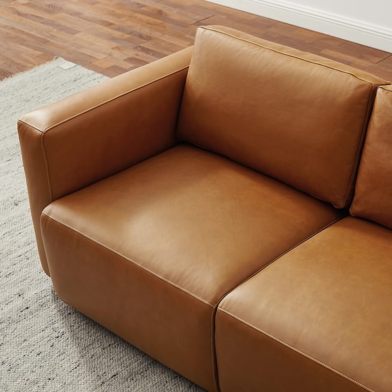 Art Leon Genuine Leather 4-Piece Modular Sectional Sofa