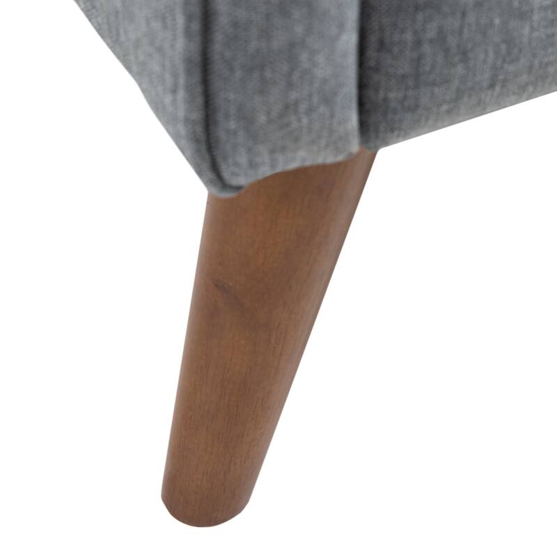 Cotton Linen Accent Chair with Wood Legs