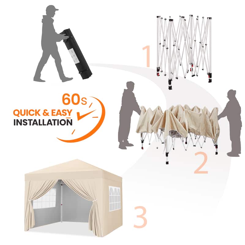 Yaheetech 10x10ft Pop Up Canopy with Sidewall Window for Marketing