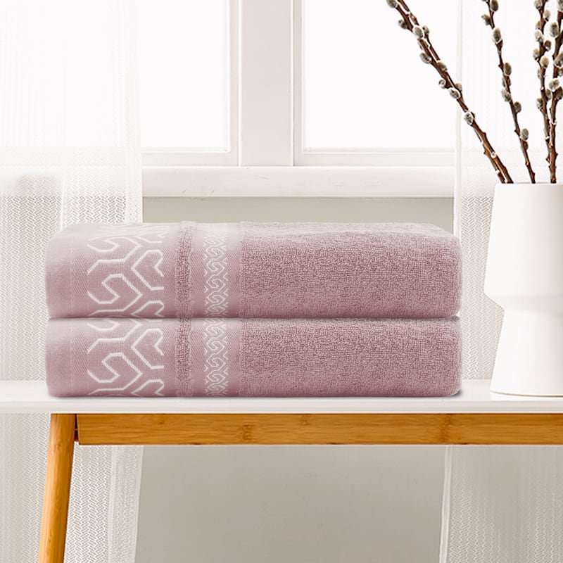 Cotton Bath Towels Set of 2, Soft, Absorbent, Quick Dry, Durable Bathroom Towels for Gym, SPA, Yoga 28" x 56"