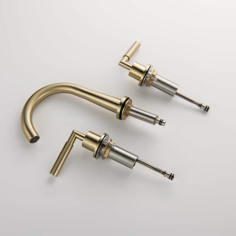 Widespread Bathroom Sink Faucets, 2-Handle Bathroom Vessel Faucet in Brushed Gold