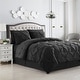 preview thumbnail 7 of 19, Sweet Home Collection 8 Piece Pinch Pleated Bed In a Bag All Season Complete Set Black - King