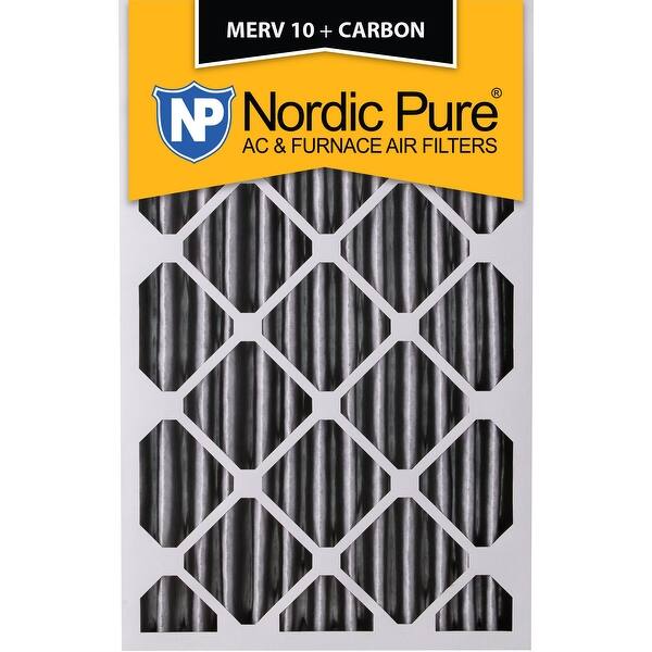 Shop Nordic Pure 20x25x4 Pleated Merv 10 Plus Carbon Ac Furnace Filter Qty 1 Overstock 18784195