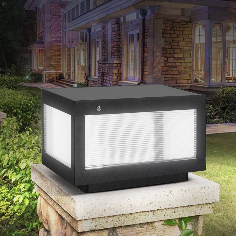Solar Wall Lamp With Dimmable LED,applicable to garden, Garden, garden and other lighting decoration - Black