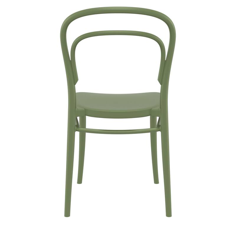 33.5" Olive Green Patio Armless Stackable Dining Chair
