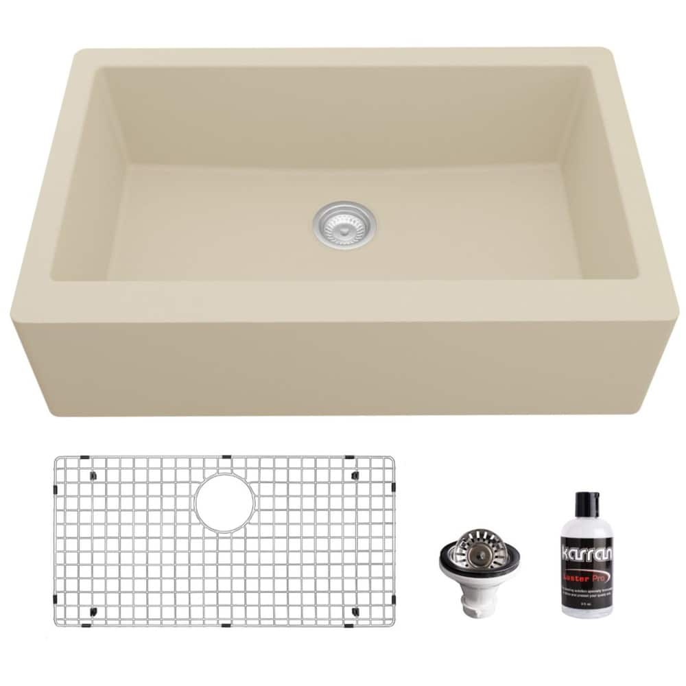 Karran USA QA-740-PK1 Quartz QA 34" Farmhouse Single Basin Quartz