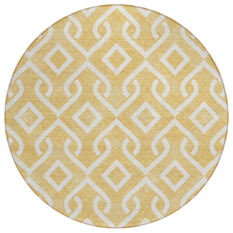 Machine Washable Indoor/ Outdoor Chantille Scroll Trellis Rug