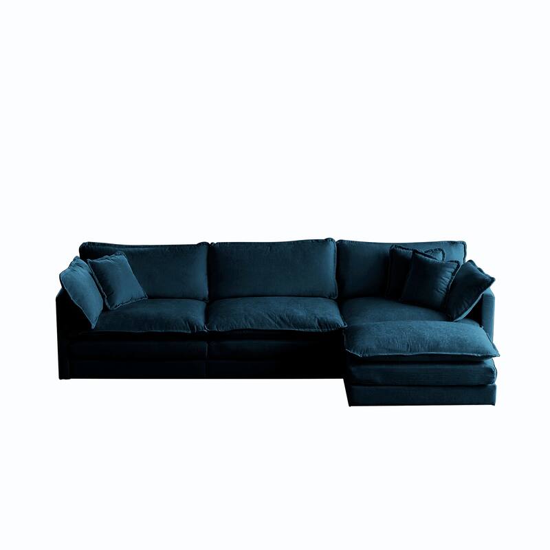 Modular Chenille U-Shape Sofa with Solid Wood Frame for Living or Guest Rooms