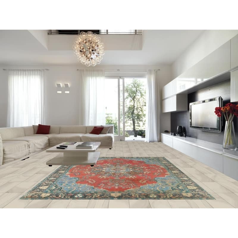 Tabriz Persian Area Rug Living Room Hand-Knotted Wool Carpet - 9'9"x 12'4"