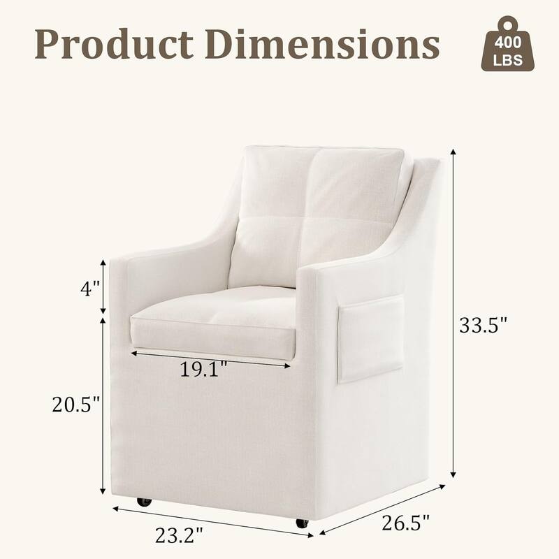 Living Room Chair with Armrest and Casters