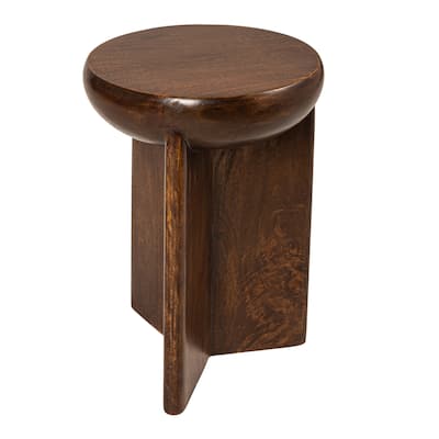 Wyatt Semi-Sphere Mango Wood Accent Table with Solid Legs
