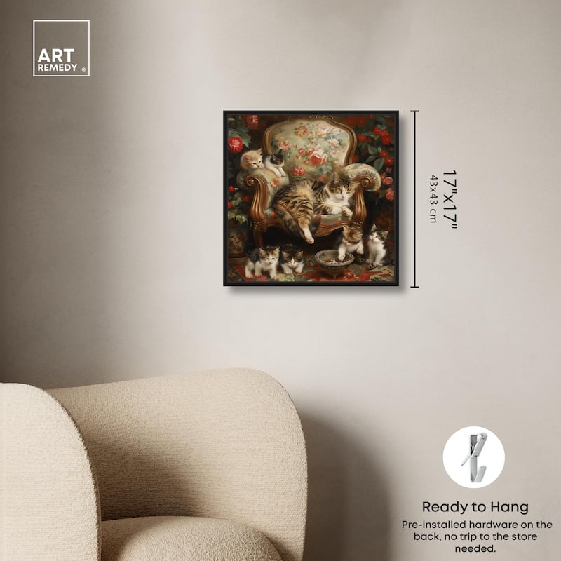 Lounging Cats Canvas by Art Remedy