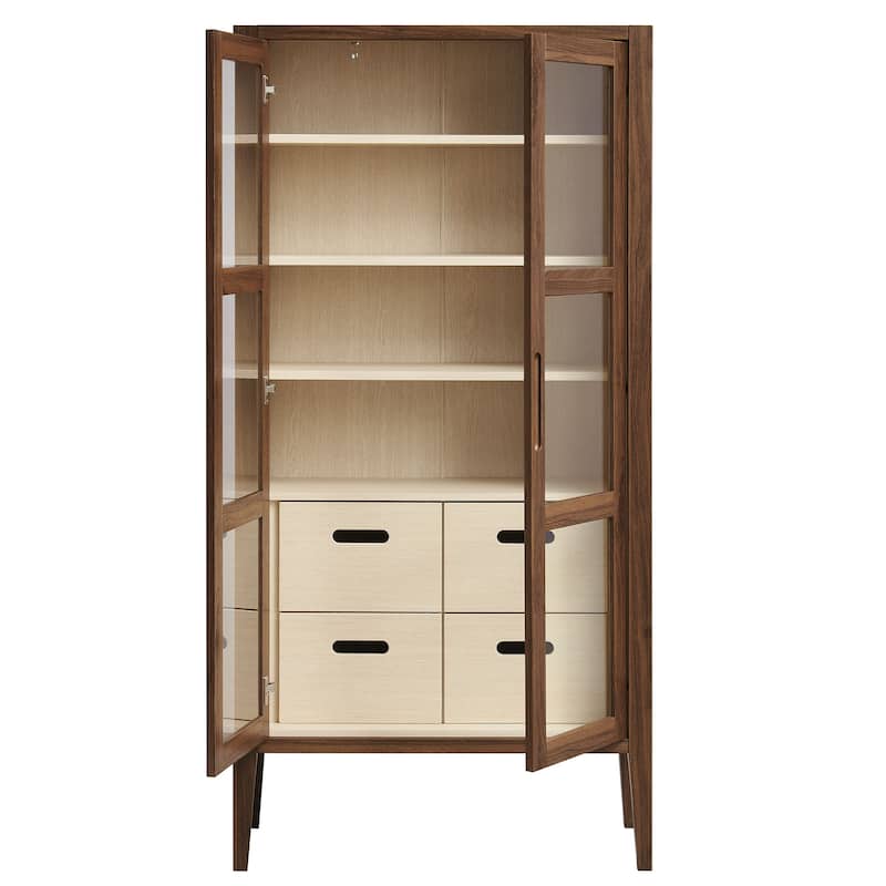 Nell 71" Glass Door Tall Display Storage Cabinet - 7'9" x 9'9"