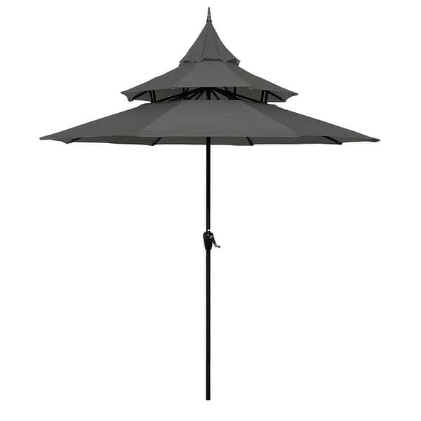 black pagoda patio umbrella Funsite 8Ft Umbrella, UV Protect Pool Umbrellas with Heavy Duty Pole, Outdoor Market for Holiday Garden Backyard, White Stripe : Patio, Lawn & Garden inspired silhouette California Umbrella Pagoda 8 1/2'