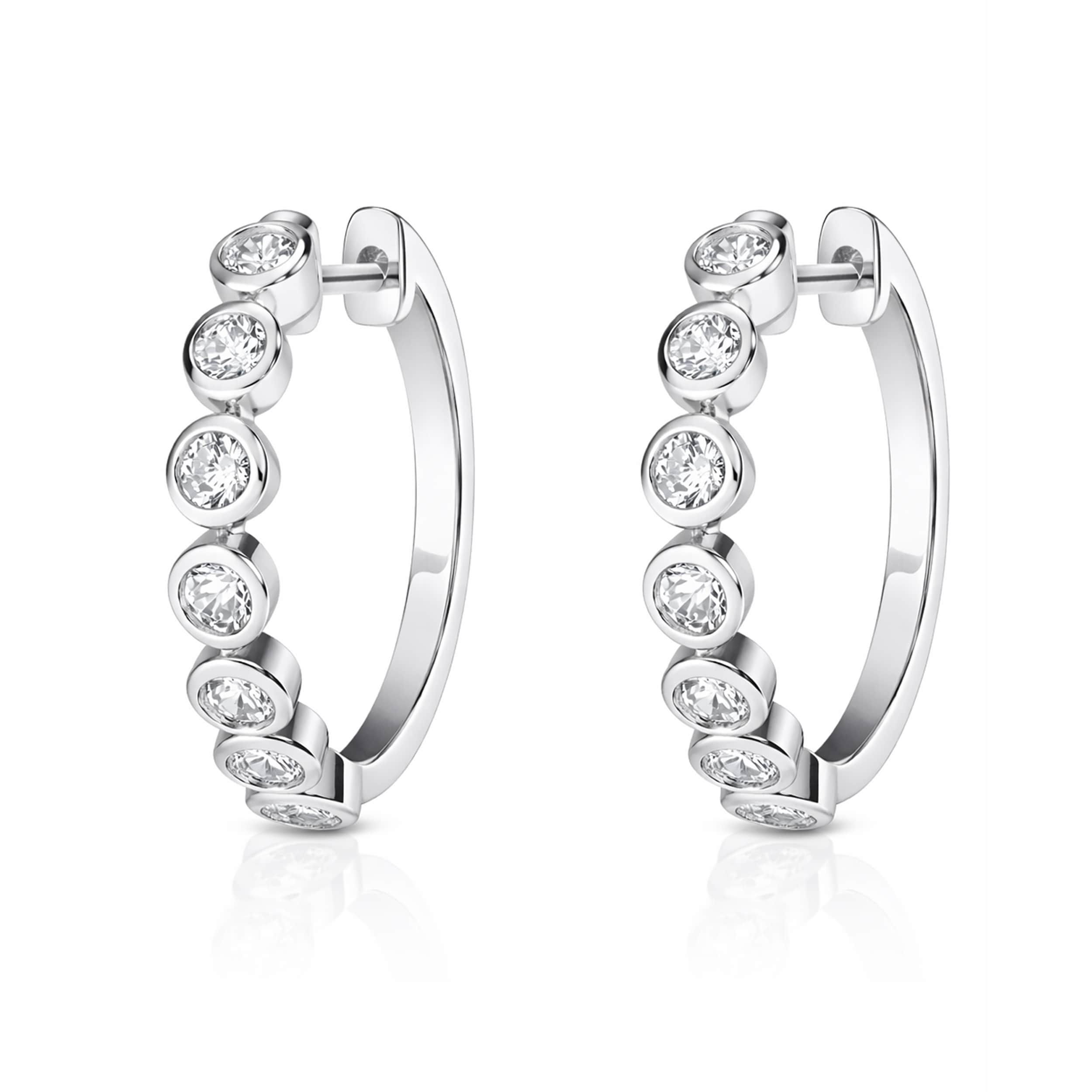 Auriya 14k Gold Lab Grown Diamond Round Bezel Hoop Earrings 1.00 to 4.00 ct. tw. (F-G VS)