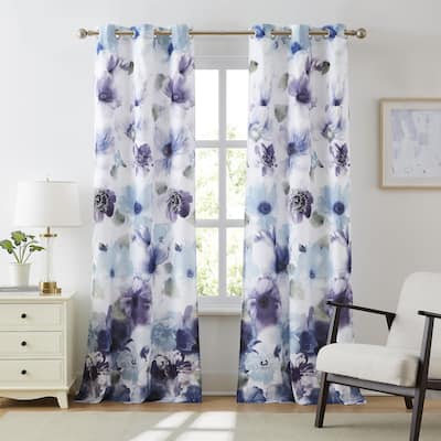 Nanshing Leela Set of 2 Floral Grommet Grommet Curtains - 37" X 84"