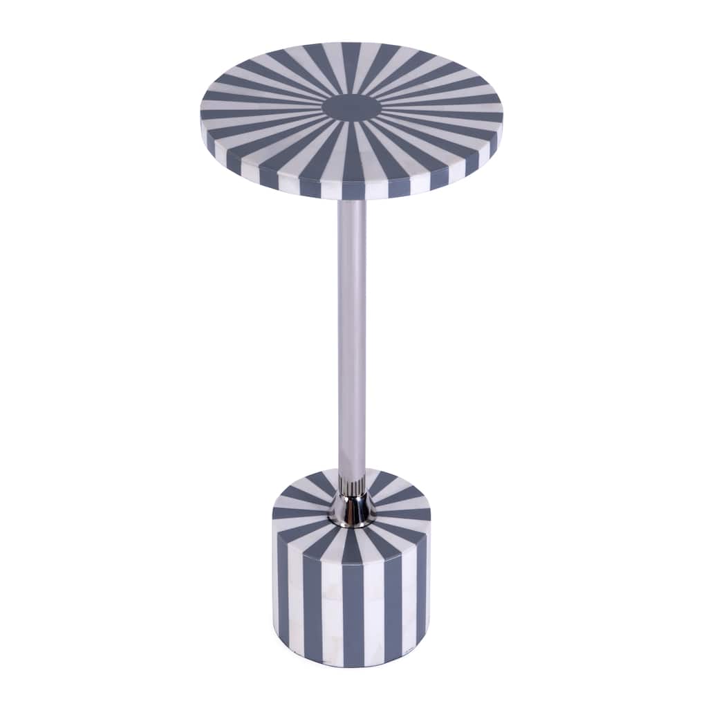 Zane Brass and Bone Inlay Side Round Side Table