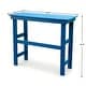preview thumbnail 6 of 4, FurnitureR 3-Piece HDPE Outdoor Bar Table Set with 2 High-Back Chairs, Lake Blue