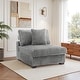 preview thumbnail 3 of 64, 35.7" W Plush Corduroy Upholstered Armless Modular Sofa Chair Light Grey
