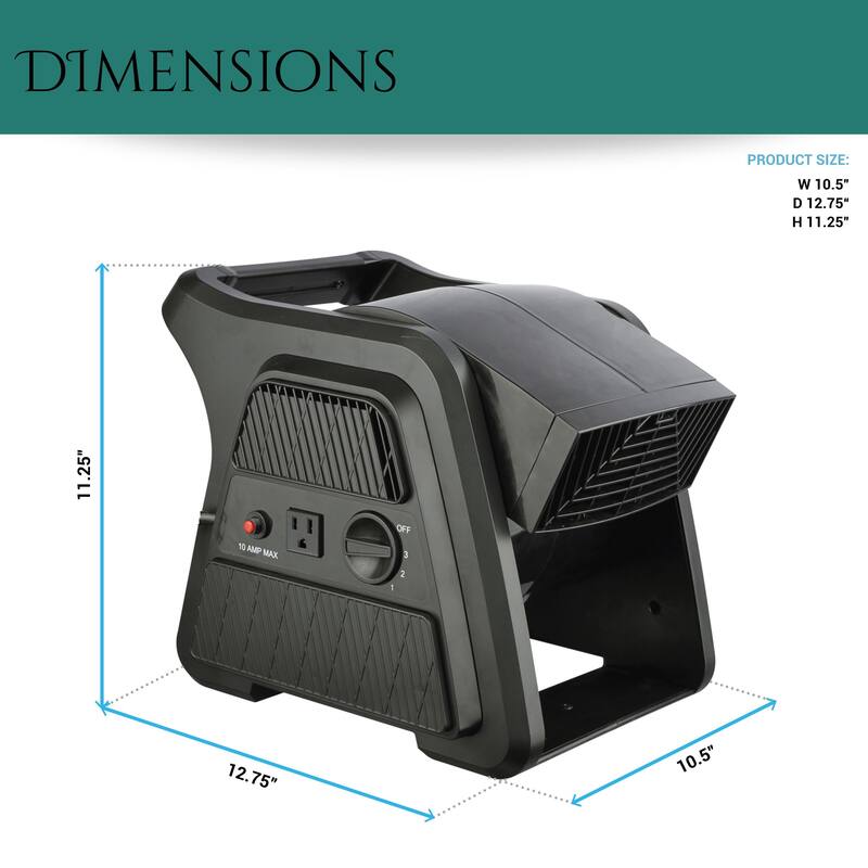 Modern Designs ProGrade Industrial Floor Blower Fan with 300° Pivot and 10 AMP Outlet
