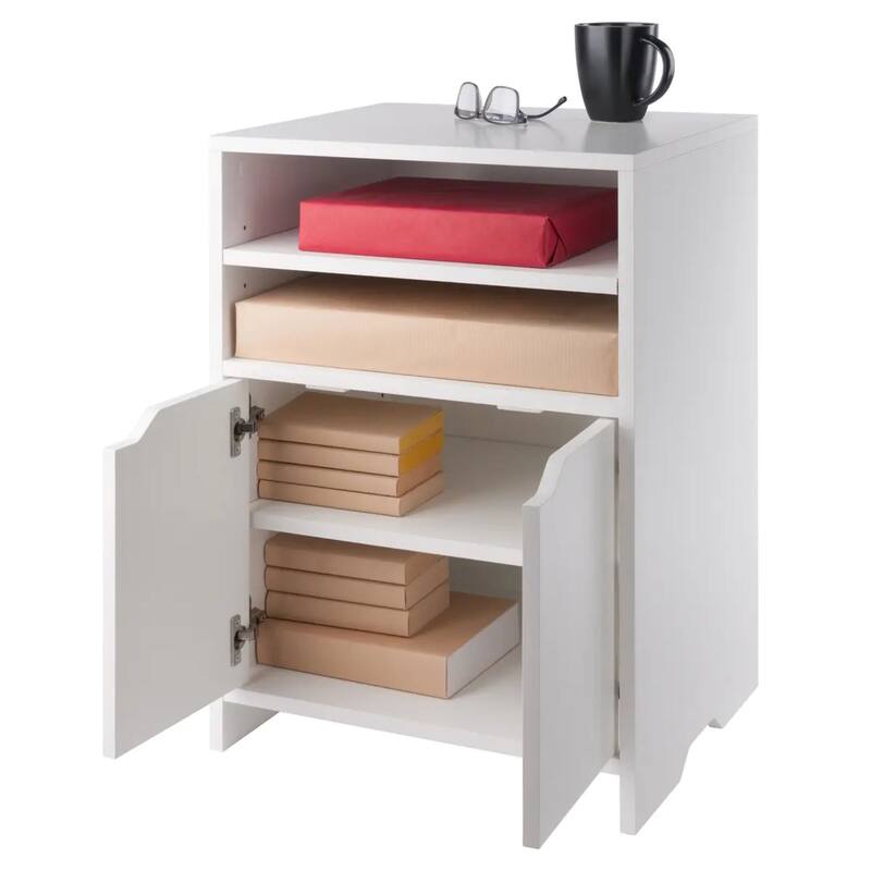Open Shelf Storage Cabinet - 26.25" - White