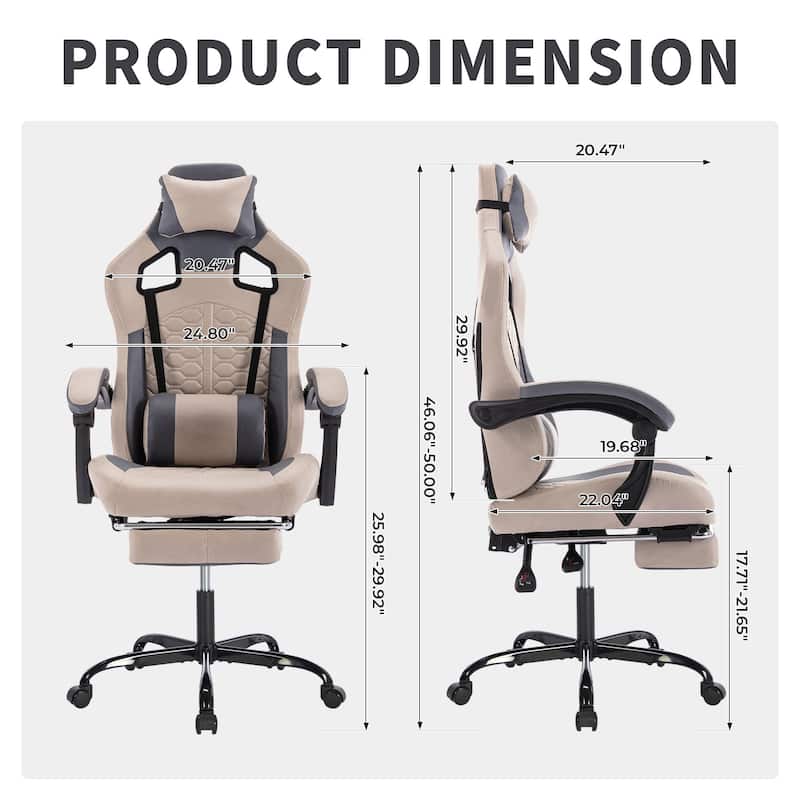Gaming Chair with Massage,Ergonomic PC Gaming Chair with Footrest Comfortable Headrest and Lumbar Support,High Back